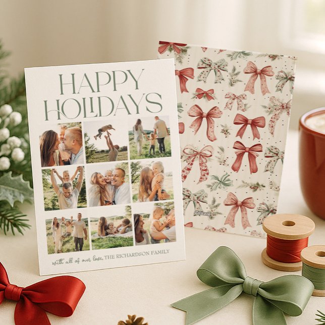 Cartão De Festividades Colagem de Fotos de Boas Festas (Criador carregado)