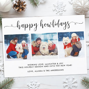 Cartão De Festividades Colagem de Fotos de Cães Modernos Natal Feliz Como