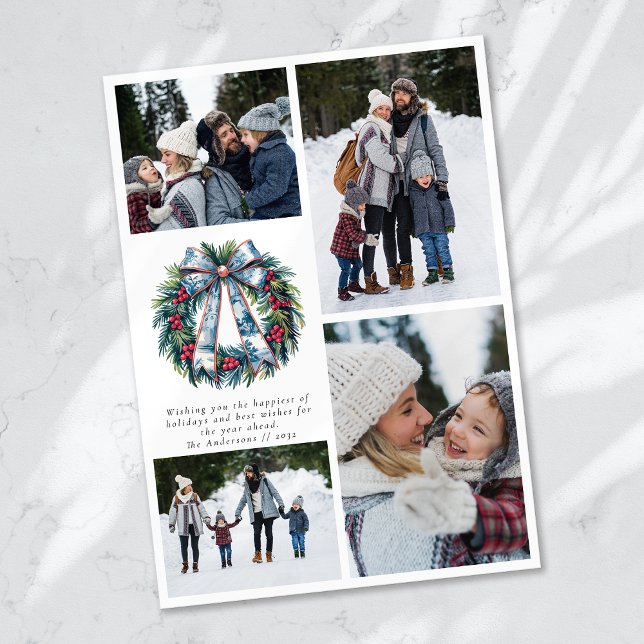 Cartão De Festividades Colagem de fotos de Coroa de Natal (Criador carregado)
