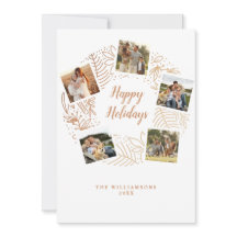 Colagem de Fotos de Coroa de Natal em Ouro de Feli