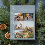 Cartão De Festividades Colagem de Fotos de Família com Roteiro Minimalist<br><div class="desc">Crie seu próprio cartão de Natal com colagem de fotos de família. Celebre a temporada de festas com cartões de Natal personalizados com suas fotos de família favoritas.</div>