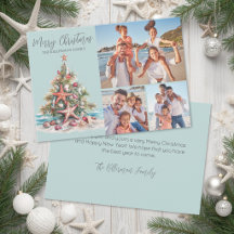 Colagem de Fotos de Família Feliz Natal na Praia 3