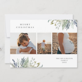 Cartão De Festividades Colagem de Fotos de Feriado de inverno em Aquarela