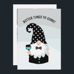Cartão De Festividades Colagem de fotos de feriados felizes do Teal e do<br><div class="desc">Cartão de cartões de natal de Tendy Colways apresentando um gnomo bonito com um copo de champanhe. As fotos de instagram quadradas são ideais.</div>