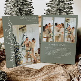 Cartão De Festividades Colagem de fotos de feriados felizes minimalistas