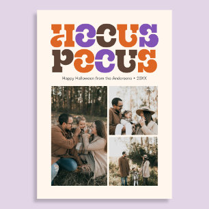 Cartão De Festividades Colagem de Fotos de Halloween com Hocus Pocus Retr