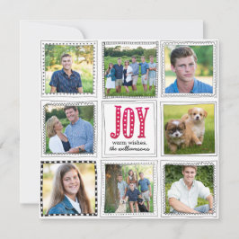 Cartão De Festividades Colagem de Fotos de Joy Joy, no Natal