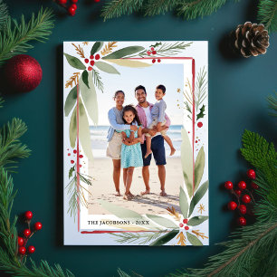 Cartão De Festividades Colagem de Fotos de Mola Marinha de Natal