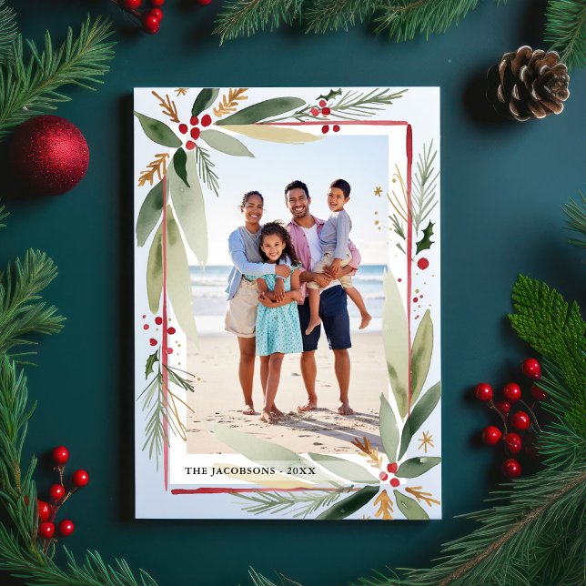 Cartão De Festividades Colagem de Fotos de Mola Marinha de Natal (Criador carregado)