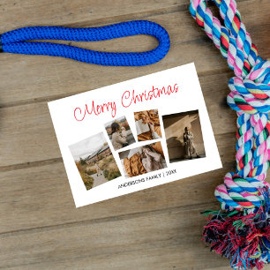 Cartão De Festividades Colagem de Fotos de Natal Branca