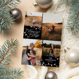 Cartão De Festividades Colagem de Fotos de Natal Brilhante à Feliz das Lu