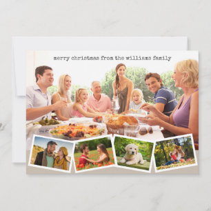 Cartão De Festividades Colagem de Fotos de Natal da Família Alegre