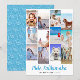 Cartão De Festividades Colagem de Fotos de Natal do Havaiian Mele Kalikim