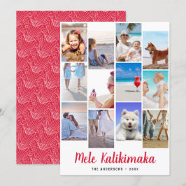 Cartão De Festividades Colagem de Fotos de Natal do Havaiian Mele Kalikim