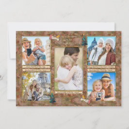 Cartão De Festividades Colagem de Fotos de Natal em Watercolor Personaliz