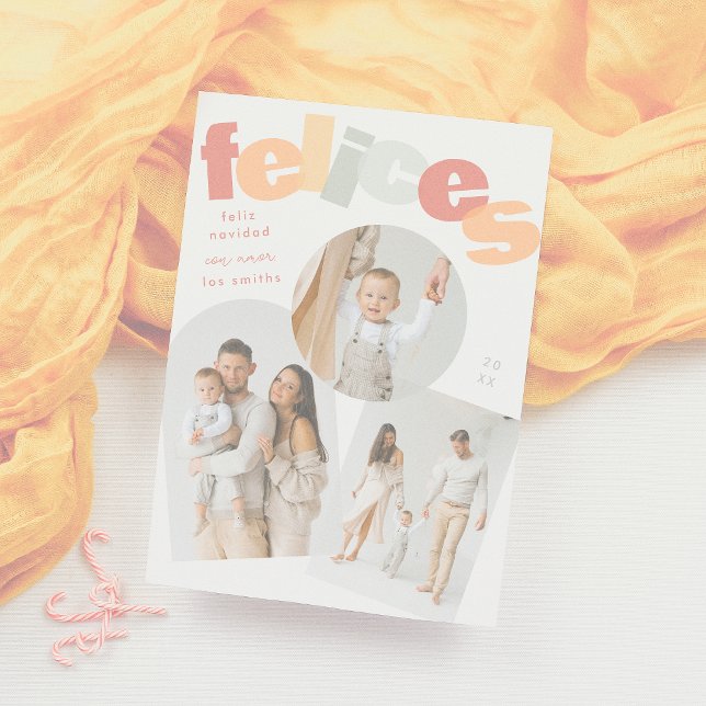 Cartão De Festividades Colagem de Fotos de Natal Espanhola Feliz Navidad (Criador carregado)