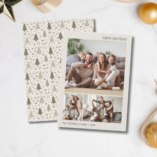Cartão De Festividades Colagem de Fotos de Natal Família Neutra