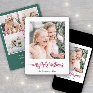 Cartão De Festividades Colagem de Fotos de Natal Feliz Arco Moderno