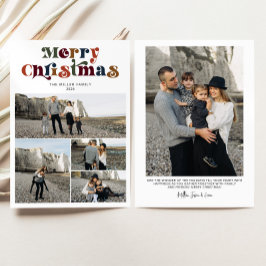 Cartão De Festividades Colagem de Fotos de Natal Feliz e Colorida