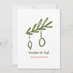 Cartão De Festividades Colagem de Fotos de Natal Minimalista Doodles of J