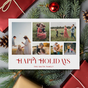 Cartão De Festividades Colagem de Fotos de Natal Moderna