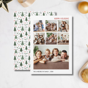 Cartão De Festividades Colagem de Fotos de Natal Moderno 7 Família