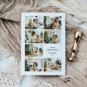 Cartão De Festividades Colagem de Fotos de Natal Moderno e Feliz