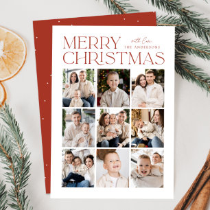 Cartão De Festividades Colagem de Fotos de Natal Moderno Ferrugem 9