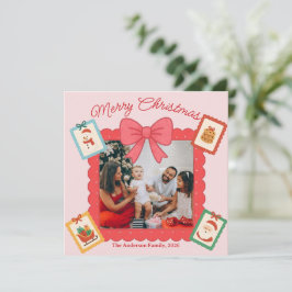 Cartão De Festividades Colagem de Fotos de Natal Personalizada e Fofa
