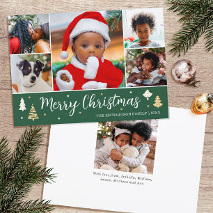 Cartão De Festividades Colagem de Fotos de Natal Personalizadas Árvores V