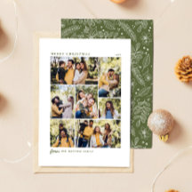 Colagem de Fotos de Natal Verde Botânico Família 7