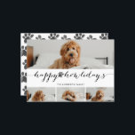 Cartão De Festividades Colagem de Fotos de Pet Feliz Natal em Aquarela 4<br><div class="desc">Espalhe amor nesta temporada de festas com fotos do seu filhote com um cartão elegante e sofisticado que apresenta uma colagem em grade de 4 fotos, caligrafia que diz "feliz natal" e uma impressão de pata em aquarela. Vem com um design de padrão de impressão de pata correspondente no verso....</div>