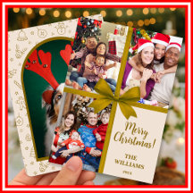 Colagem de Fotos de Presente de Natal com Laço Ele