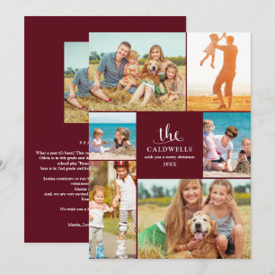 Cartão De Festividades Colagem de Fotos de Revisão do Ano Tradicional   V