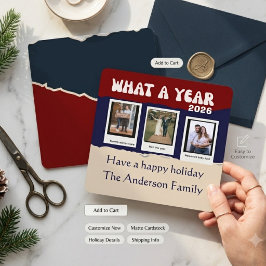 Cartão De Festividades Colagem de Fotos de Script Retro Que Ano