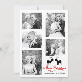 Cartão De Festividades Colagem de fotos de veados recém-casados Feliz de 