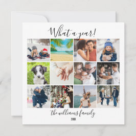 Cartão De Festividades Colagem de Fotos do Ano em Revisão Que Ano