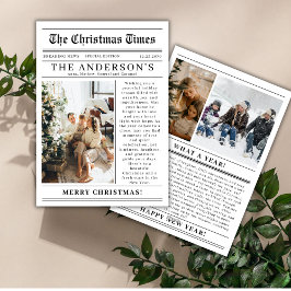 Cartão De Festividades Colagem de Fotos do Ano no Jornal Natal