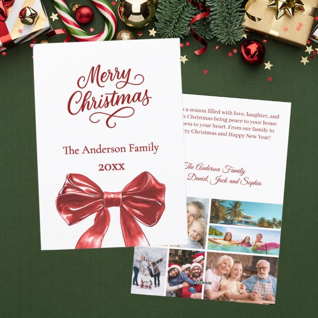 Cartão De Festividades Colagem de fotos do arco Vermelho no Natal (Criador carregado)