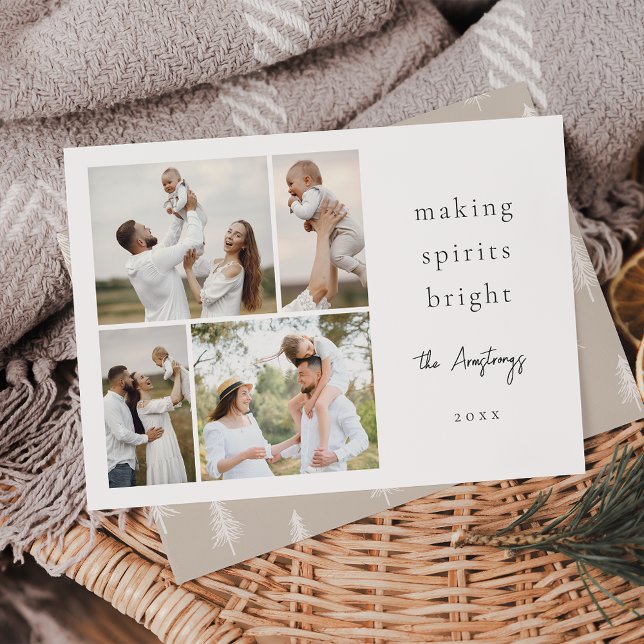 Cartão De Festividades Colagem de Fotos do Brilho 4 das Espíritos do faze (Criador carregado)