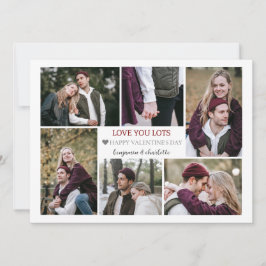Cartão De Festividades Colagem de fotos do casal Romântico de Amor