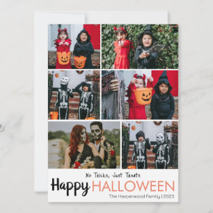 Cartão De Festividades Colagem de Fotos do Dia das Bruxas de Boo-bompkin