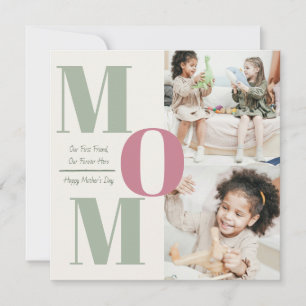 Cartão De Festividades "Colagem de Fotos do Dia das Mães Moderno   Letras