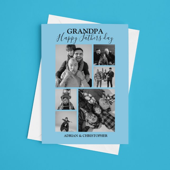 Cartão De Festividades Colagem de Fotos do Dia de os pais Feliz Moderno (Criador carregado)
