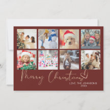 Colagem de Fotos do Natal 9 Minimalista Vermelho