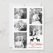 Colagem de fotos do veado de Feliz Natal vermelho