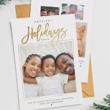 Colagem de Fotos Dourada Minimalista de Feriados M