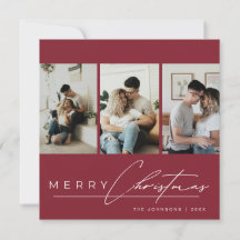 Colagem de Fotos Elegant Script 3 Natal Vermelho A