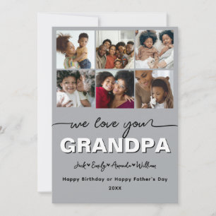 Cartão De Festividades Colagem de fotos elegante personalizada Nós te ama