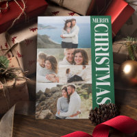 Colagem de Fotos Elegante Verde Branco Feliz Natal